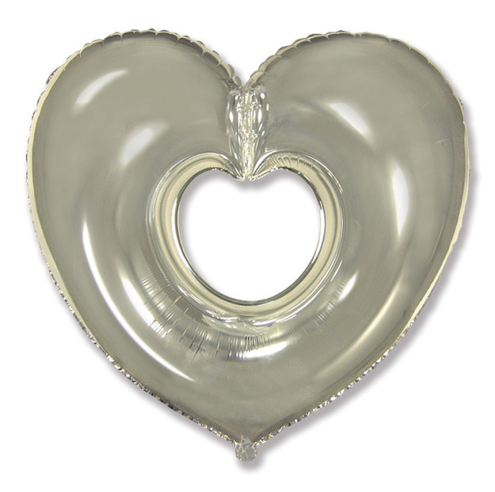 Шар Сердце, Вырубка, Серебро / Shape heart (в упаковке)