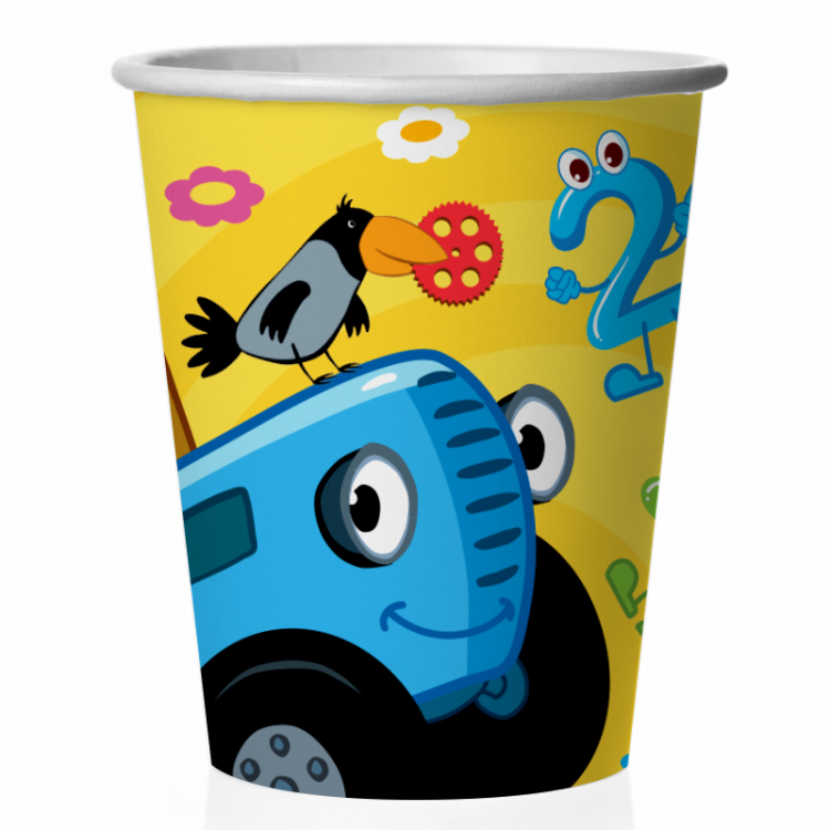 Стаканы "Синий трактор" С Днем Рождения!