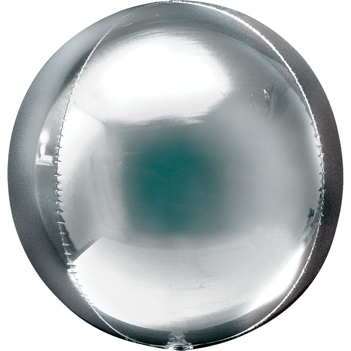 Шар Сфера 3D, Металлик Серебряный / Silver