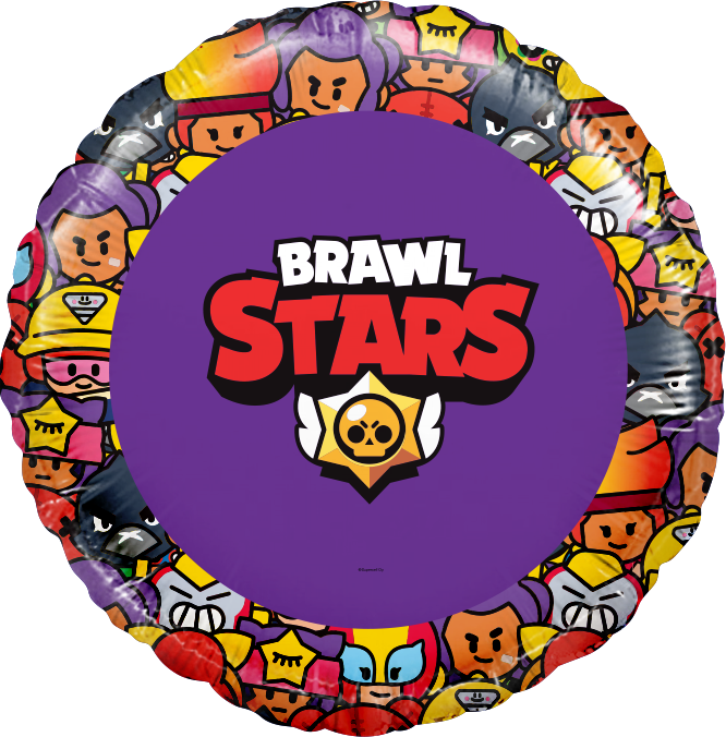 Шар Круг Brawl Stars, Команда бойцов, дизайн №1, Фиолетовый (в упаковке)