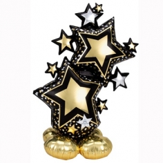 Шар Фигура AIR Звезды Black/Gold (в упаковке)