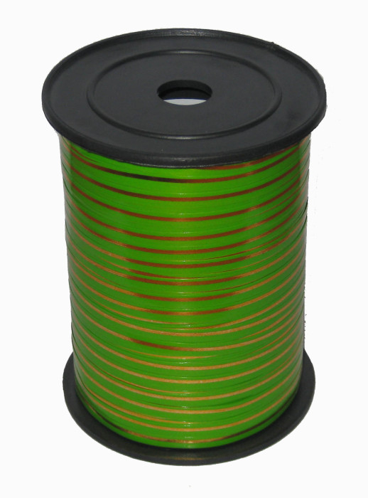 Лента с золотой полосой Салатовая